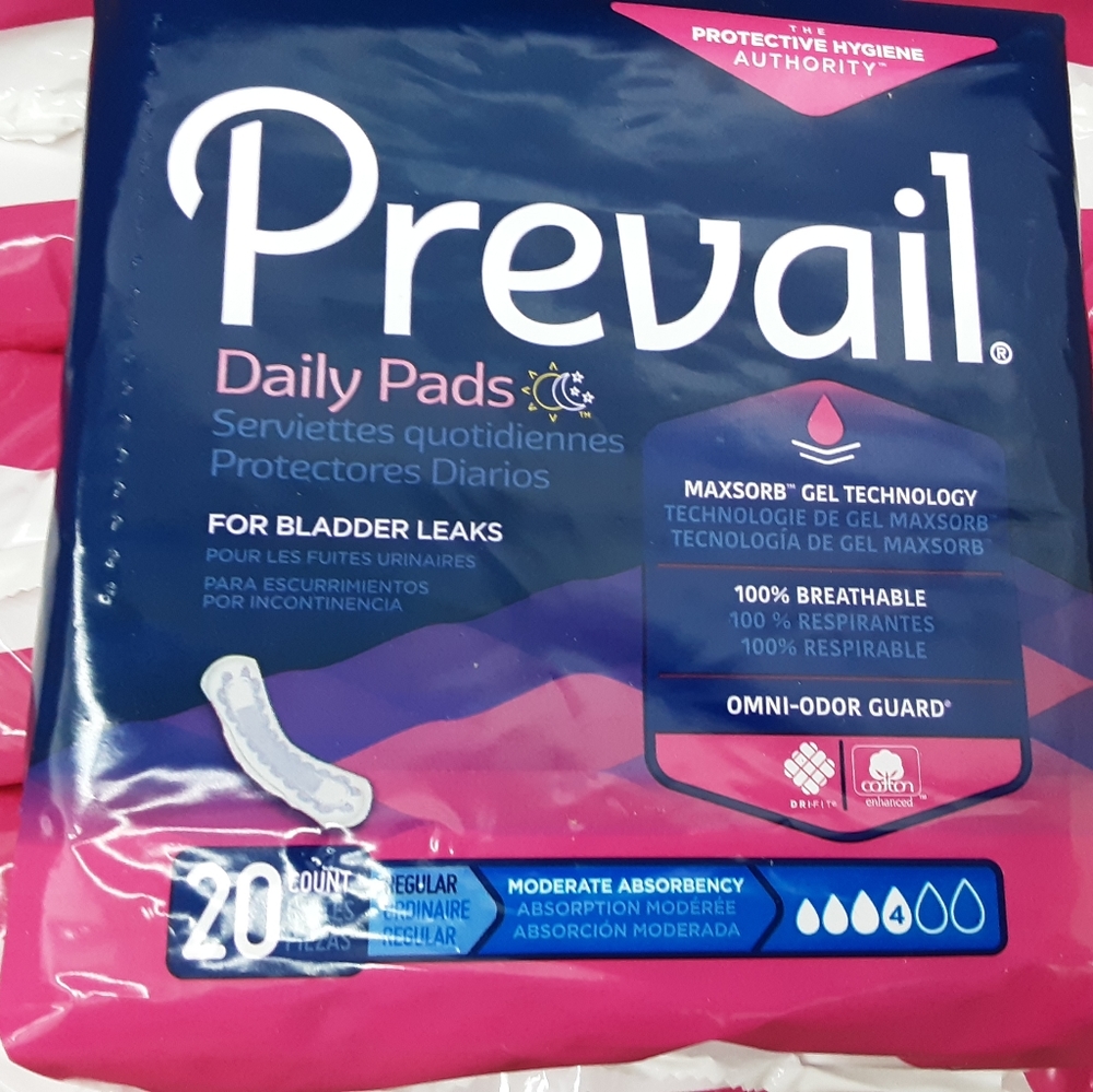 5 PACKS Prevail Daily Moderate Absorbency Regular